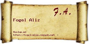 Fogel Aliz névjegykártya